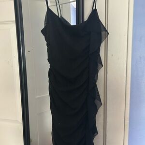 Windsor Black Ruffled Mini Dress